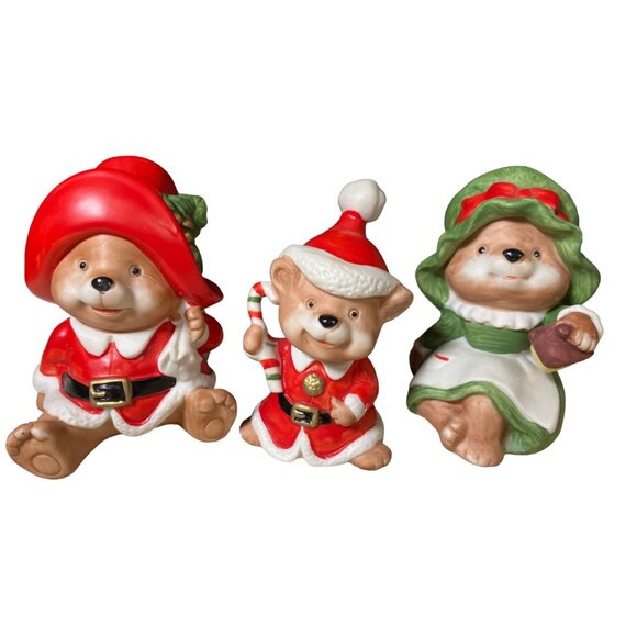 HOMCO Ceramic Christmas Bears # 5600 Set of 3 - Picture 2 of 15